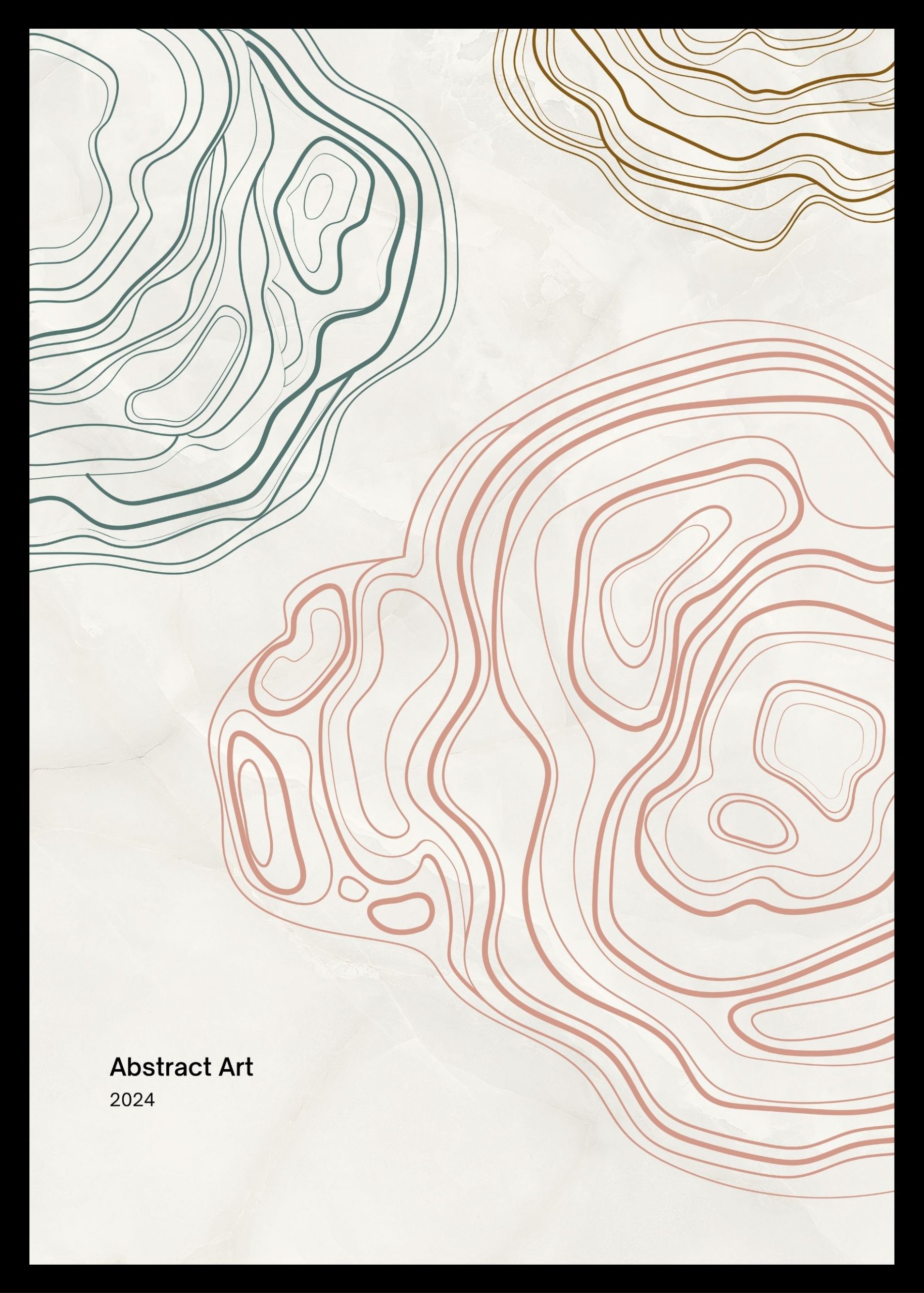 Maximalist Art No. 117 - 21x30cm|30x40cm|50x70cm|60x90cm, црна|бела|крем