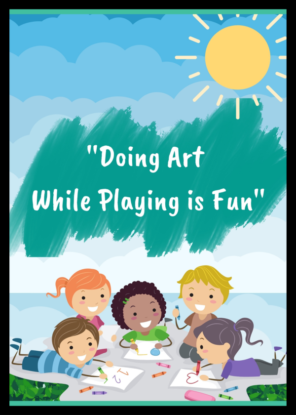 Doing art while playing is fun